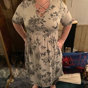 Grey floral dress